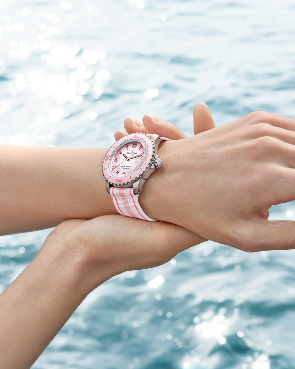Pink diver watch